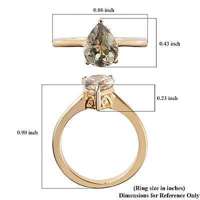 AAA Turkizite Solitaire Ring in Vermeil Yellow Gold Over Sterling Silver (Size 10.0) 1.75 ctw