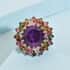 Hanabi Cut Zambian Amethyst and Multi-Tourmaline Firework Ring in Platinum Over Sterling Silver (Size 5.0) 7 Grams 15.90 ctw image number 1
