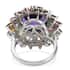 Hanabi Cut Zambian Amethyst and Multi-Tourmaline Firework Ring in Platinum Over Sterling Silver (Size 5.0) 7 Grams 15.90 ctw image number 4