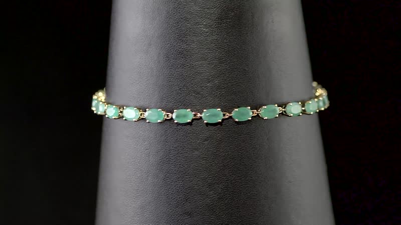Luxoro 10K Yellow Gold Premium Grandidierite Link Bracelet (7.25 In) 9.75 ctw