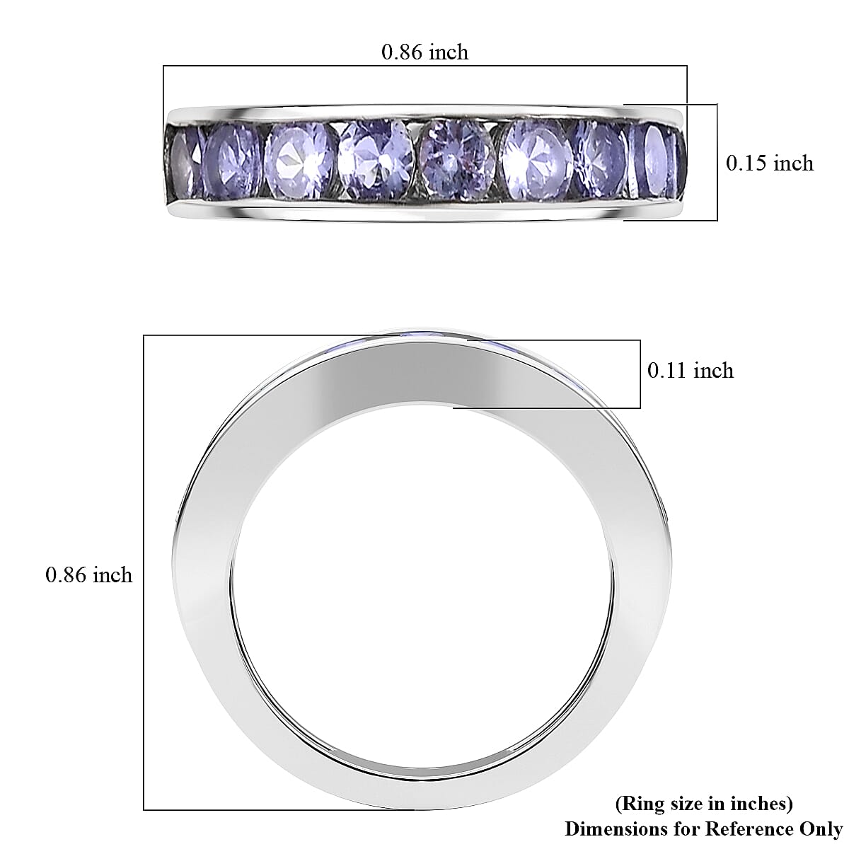 Tanzanite Half Eternity Band Ring in Vermeil Yellow Gold Over Sterling Silver (Size 5.0) 1.00 ctw image number 5