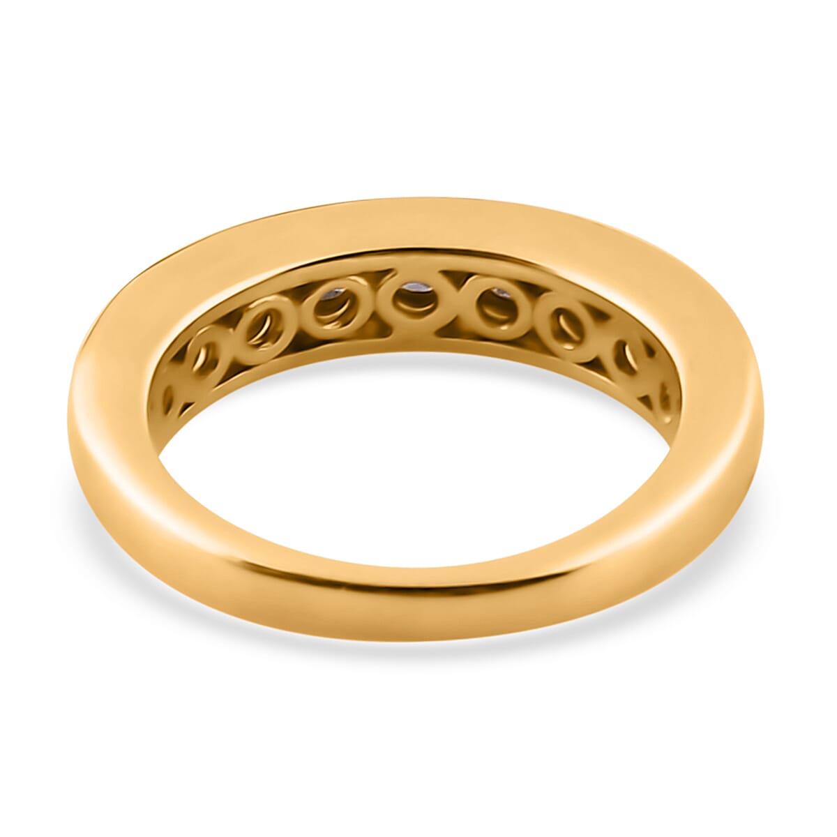 Tanzanite Half Eternity Band Ring in Vermeil Yellow Gold Over Sterling Silver (Size 8.0) 1.00 ctw image number 4