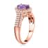 Certified & Appraised Iliana 18K Rose Gold AAA Madagascar Purple Sapphire and G-H SI Diamond Halo Ring (Size 7.0) 4.10 Grams 1.90 ctw image number 3