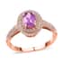 Certified  Iliana 18K Rose Gold AAA Madagascar Purple Sapphire and G-H SI Diamond Double Halo Ring (Size 10.0) 3.85 Grams 1.40 ctw image number 0