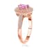 Certified  Iliana 18K Rose Gold AAA Madagascar Purple Sapphire and G-H SI Diamond Double Halo Ring (Size 10.0) 3.85 Grams 1.40 ctw image number 3