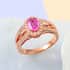 Certified Iliana 18K Rose Gold AAA Madagascar Pink Sapphire and G-H SI Diamond Halo Ring (Size 6.0) 5.50 Grams 1.40 ctw image number 1