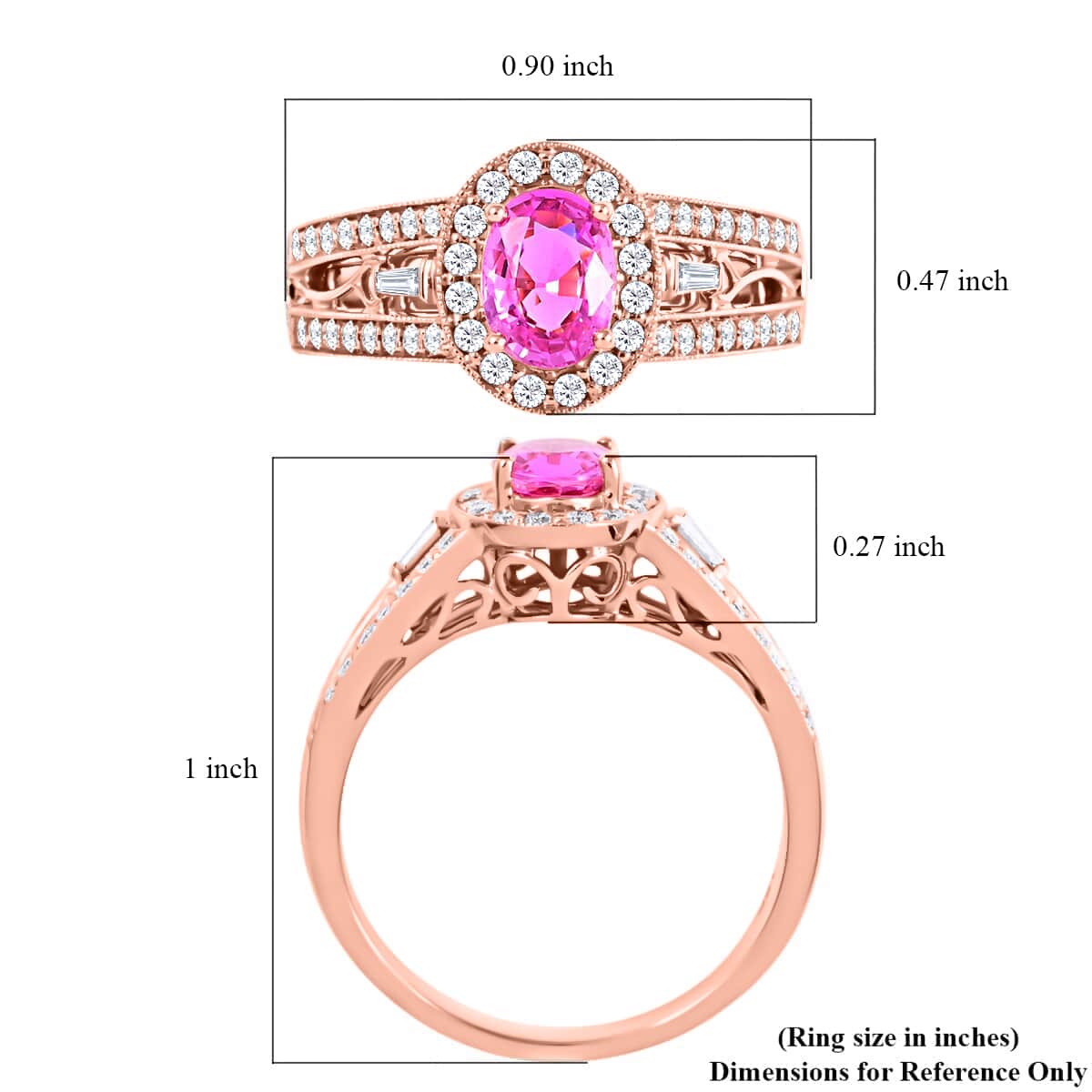 Certified Iliana 18K Rose Gold AAA Madagascar Pink Sapphire and G-H SI Diamond Halo Ring (Size 6.0) 5.50 Grams 1.40 ctw image number 5