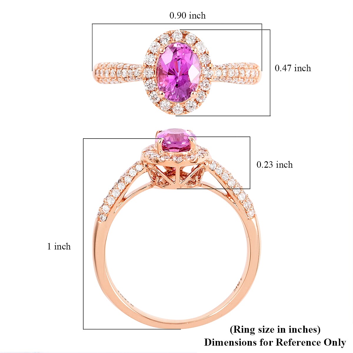 Certified Iliana 18K Rose Gold AAA Madagascar Pink Sapphire and G-H SI Diamond Halo Ring (Size 9.0) 1.35 ctw image number 5