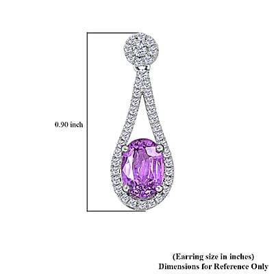 Certified and Appraised Iliana 18K White Gold AAA Madagascar Purple Sapphire and G-H SI Diamond Earrings 2.10 ctw