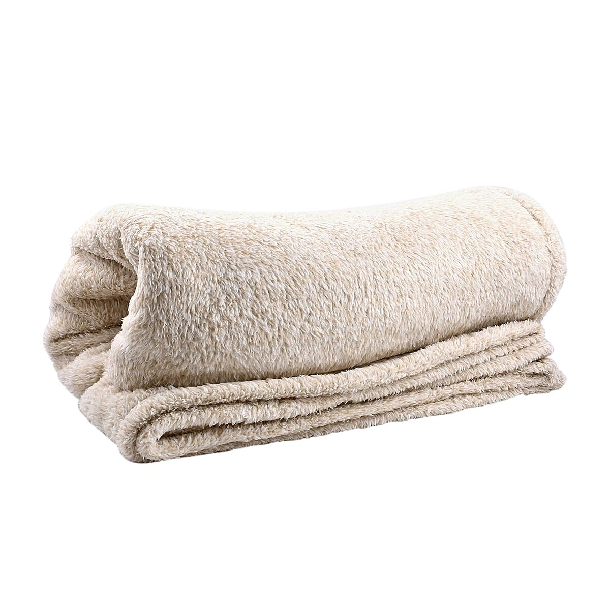 Homesmart Mocha Solid Sherpa Microfiber Throw image number 1