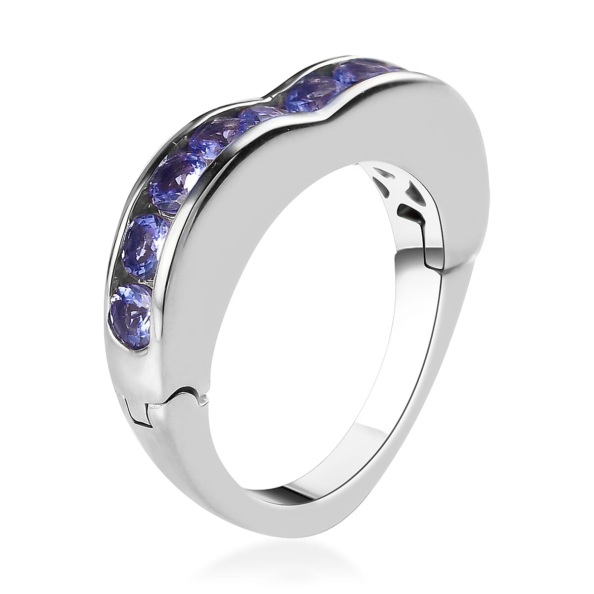 Tanzanite Arthritis Ring in Platinum Over Sterling Silver (Size 7.0) 1.25 ctw image number 3