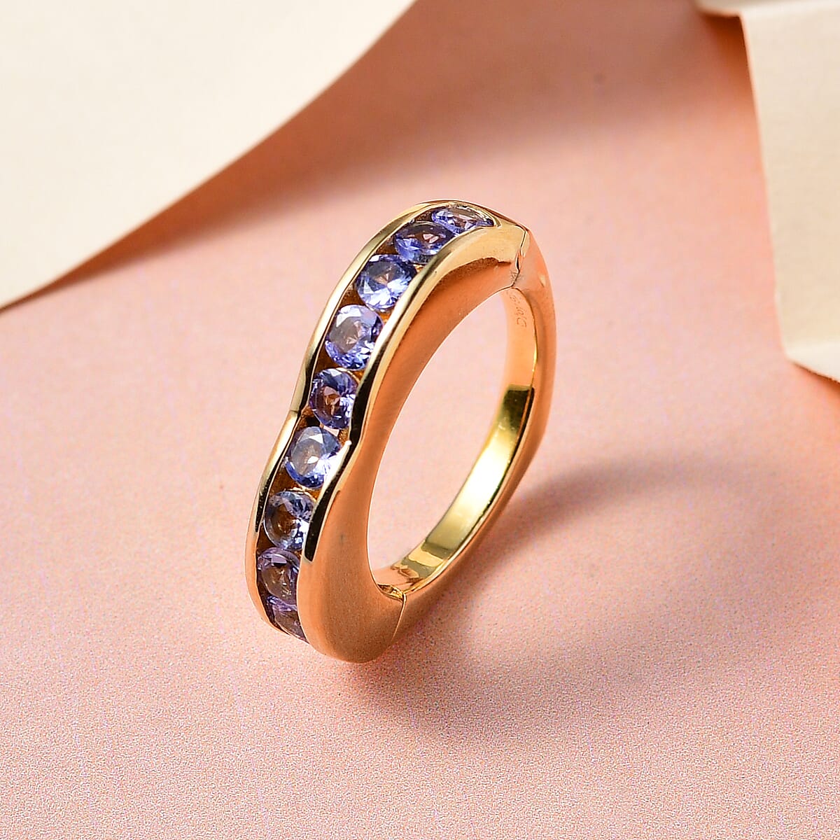 Tanzanite Arthritis Ring in Vermeil Yellow Gold Over Sterling Silver (Size 5.0) 1.25 ctw image number 1
