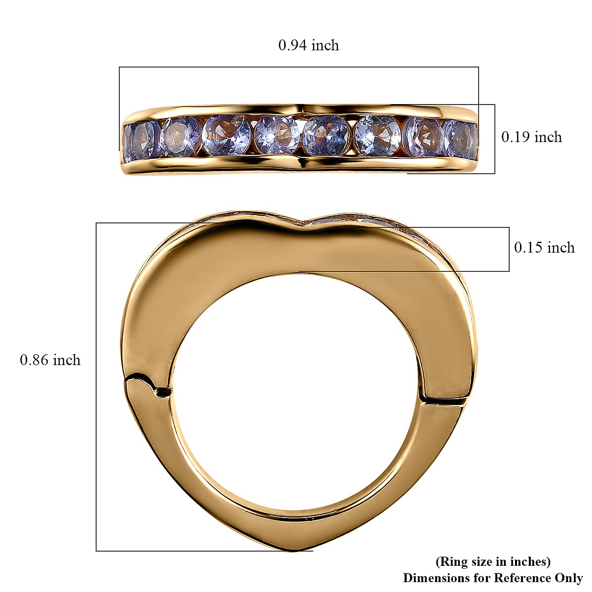 Tanzanite Arthritis Ring in Vermeil Yellow Gold Over Sterling Silver (Size 5.0) 1.25 ctw image number 5