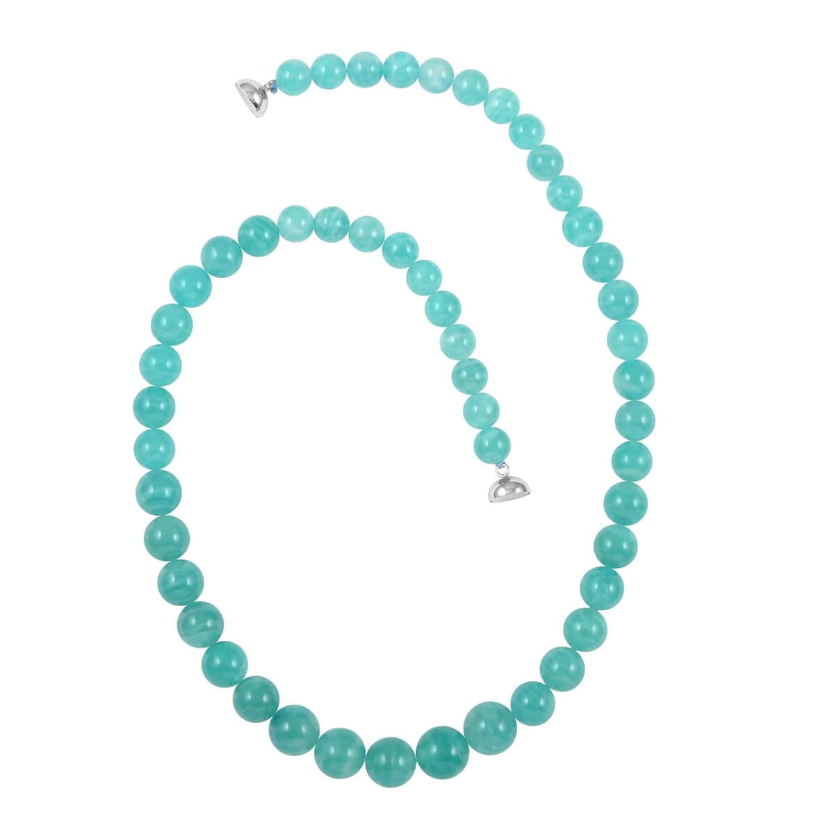 AAA Amazonite 8-11mm Beaded Necklace 20 Inches in Rhodium Over Sterling Silver 286.00 ctw image number 0