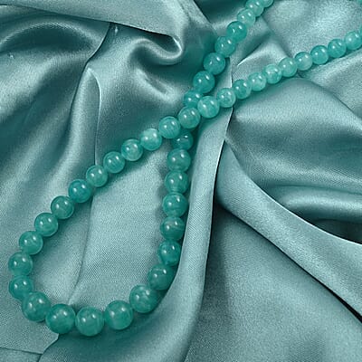 AAA Amazonite 8-11mm Beaded Necklace 20 Inches in Rhodium Over Sterling Silver 286.00 ctw