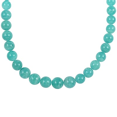 AAA Amazonite 8-11mm Beaded Necklace 20 Inches in Rhodium Over Sterling Silver 286.00 ctw