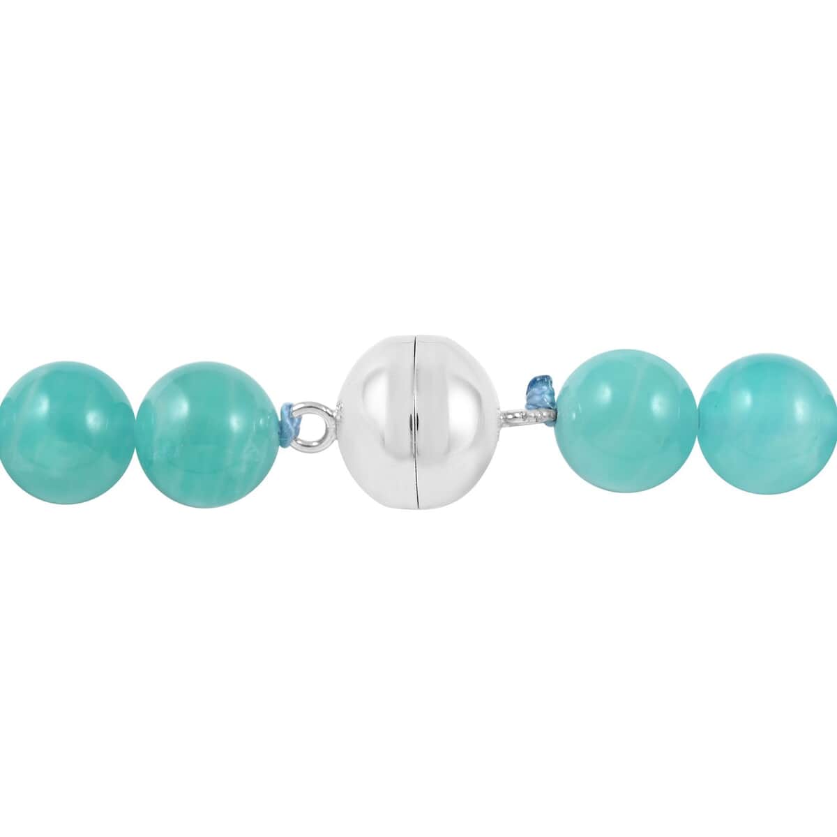 AAA Amazonite 8-11mm Beaded Necklace 20 Inches in Rhodium Over Sterling Silver 286.00 ctw image number 3