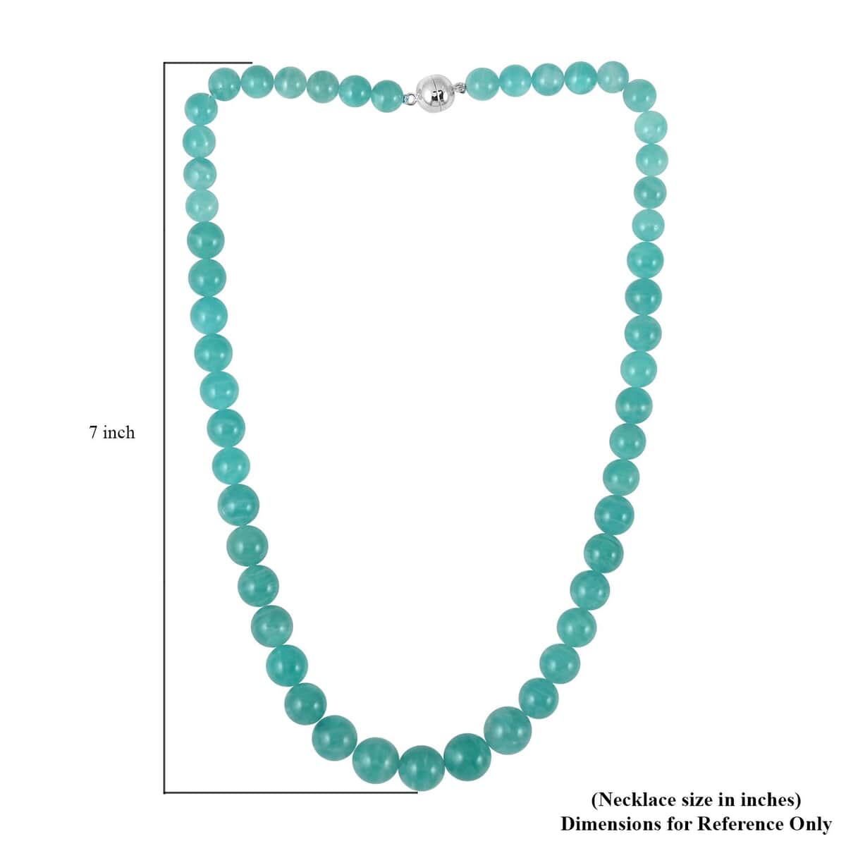 AAA Amazonite 8-11mm Beaded Necklace 20 Inches in Rhodium Over Sterling Silver 286.00 ctw image number 4