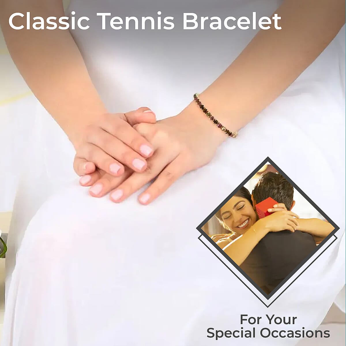 Multi-Tourmaline Tennis Bracelet, Vermeil Yellow Gold Over Sterling Silver Bracelet, Tourmaline Jewelry For Her (6.50 In) 9.35 ctw image number 2