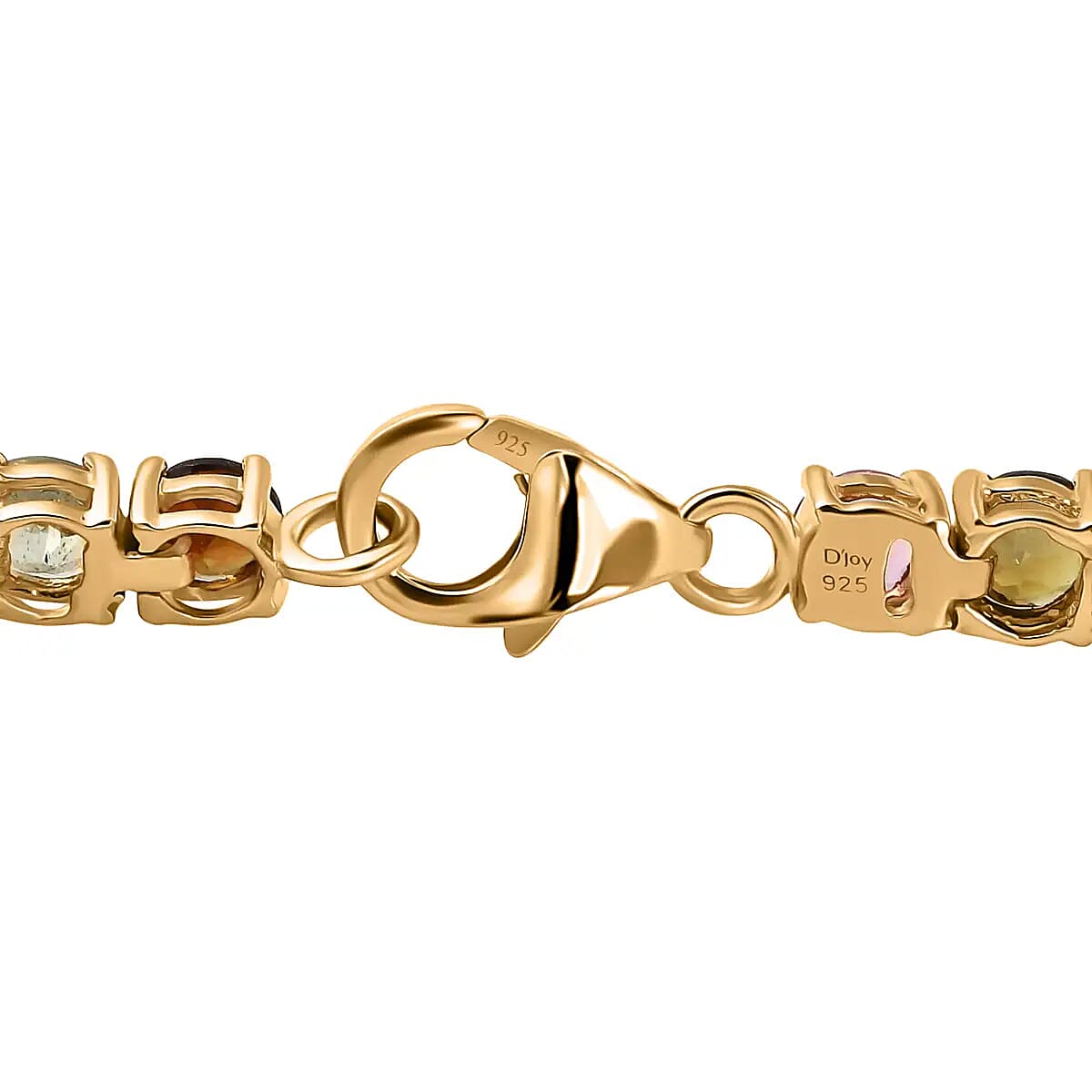 Multi-Tourmaline Tennis Bracelet, Vermeil Yellow Gold Over Sterling Silver Bracelet, Tourmaline Jewelry For Her (7.25 In) 11.75 ctw image number 4
