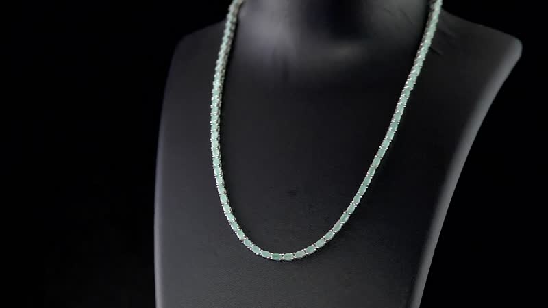 Premium Grandidierite Tennis Necklace 18 Inches in Platinum Over Sterling Silver 20.35 Grams 19.00 ctw