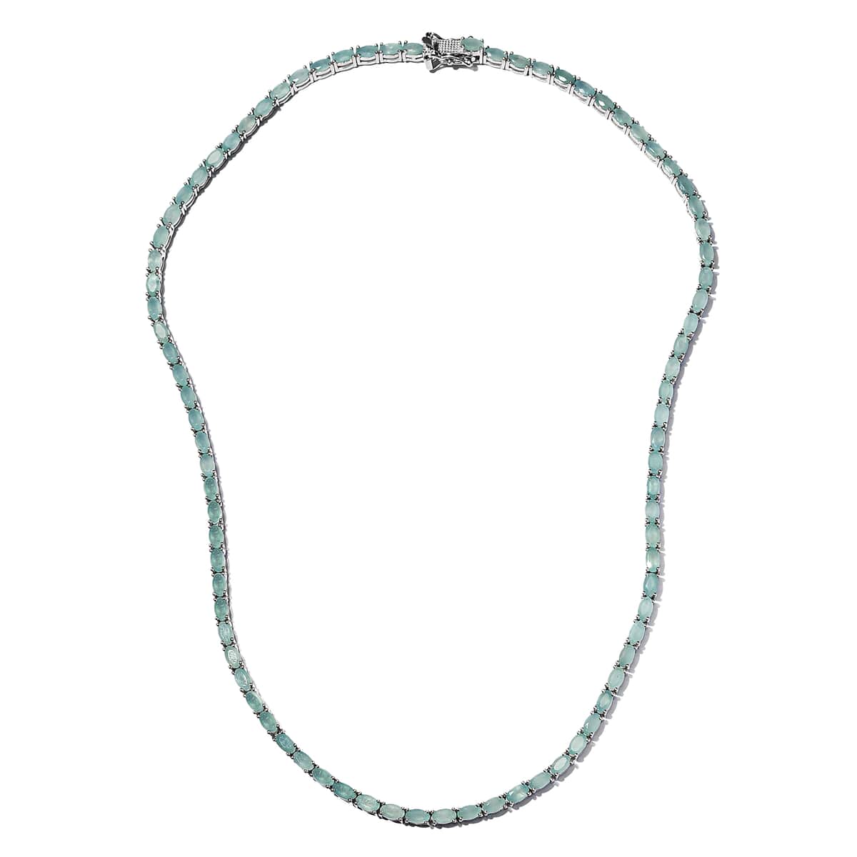 Premium Grandidierite Tennis Necklace 18 Inches in Platinum Over Sterling Silver 20.35 Grams 19.00 ctw image number 3