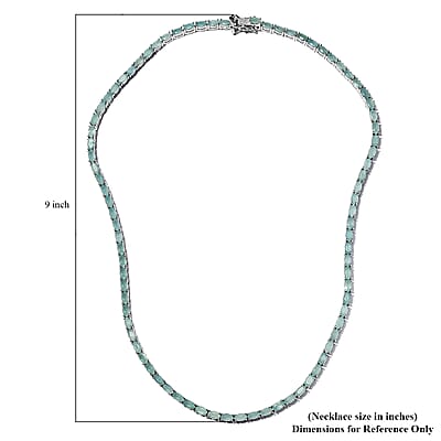 Premium Grandidierite Tennis Necklace 18 Inches in Platinum Over Sterling Silver 20.35 Grams 19.00 ctw