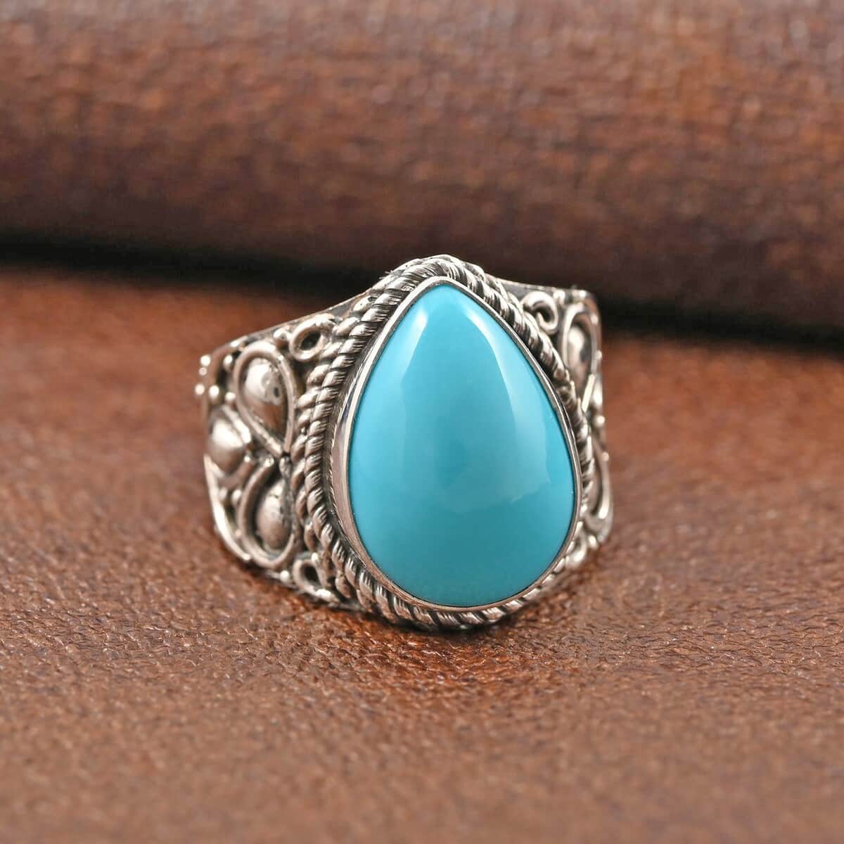 Bali Legacy Sleeping Beauty Turquoise Ring in Sterling Silver (Size 9.0) 4.60 ctw image number 1