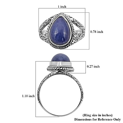 Bali Legacy Tanzanite Ring in Sterling Silver (Size 10.0) 6.80 ctw