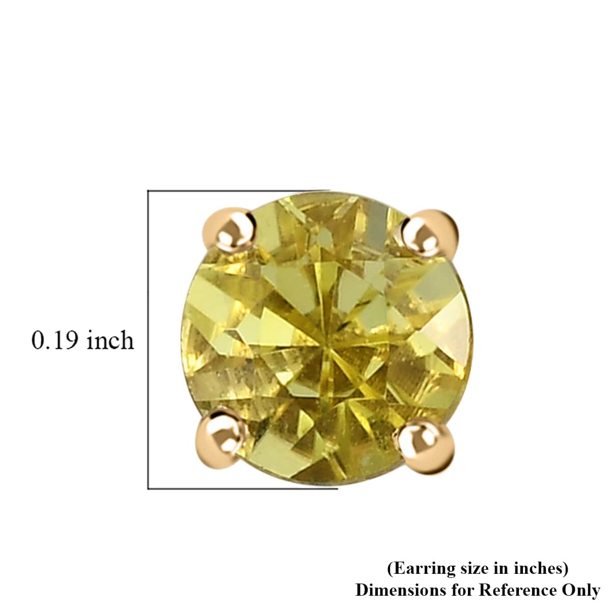 LUXORO 10K Yellow Gold AAA Natural Tanzanian Canary Tourmaline Solitaire Stud Earrings 1.35 ctw image number 4