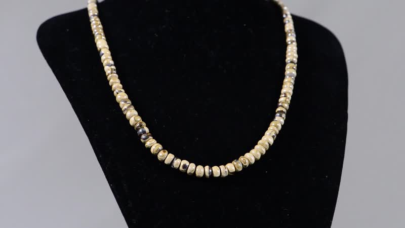 Schalenblende Round Shape Beaded Necklace 18 Inches in Platinum Over Sterling Silver 100.00 ctw