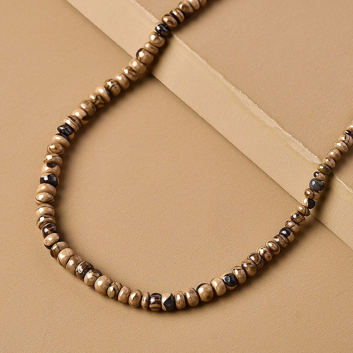 Schalenblende Round Shape Beaded Necklace 18 Inches in Platinum Over Sterling Silver 100.00 ctw image number 1