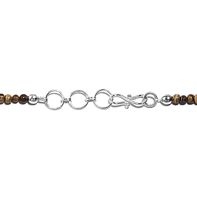 Schalenblende Round Shape Beaded Necklace 18 Inches in Platinum Over Sterling Silver 100.00 ctw