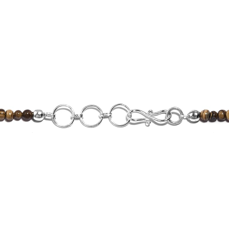 Schalenblende Round Shape Beaded Necklace 18 Inches in Platinum Over Sterling Silver 100.00 ctw