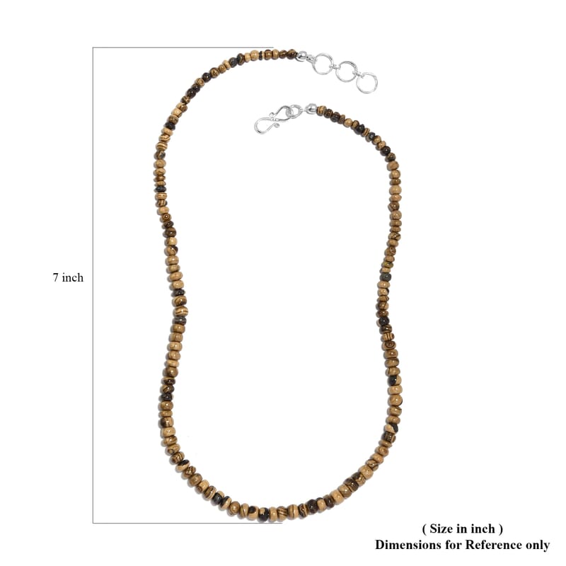 Schalenblende Round Shape Beaded Necklace 18 Inches in Platinum Over Sterling Silver 100.00 ctw