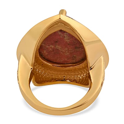 Karis Norwegian Thulite Solitaire Ring in 18K YG Plated (Size 10.0) 21.75 ctw