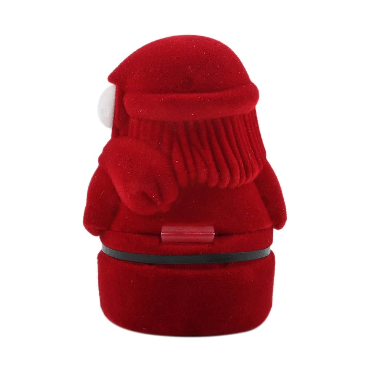 Red and White Velvet Santa Claus Shape Ring Box (1.85"x1.65"x2.64") image number 2