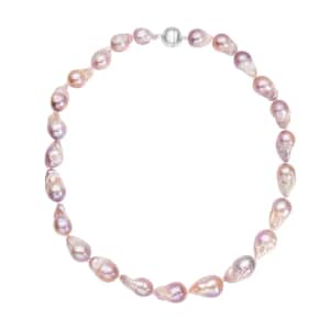 Multi Color Freshwater Pearl Necklace, Fancy Shape Pearl Necklace, 20 Inch Necklace, Rhodium Over Sterling Silver Necklace