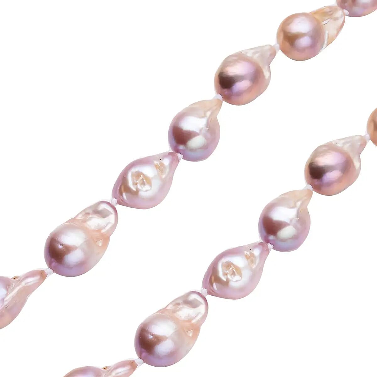 Multi Color Freshwater Pearl Necklace, Fancy Shape Pearl Necklace, 20 Inch Necklace, Rhodium Over Sterling Silver Necklace