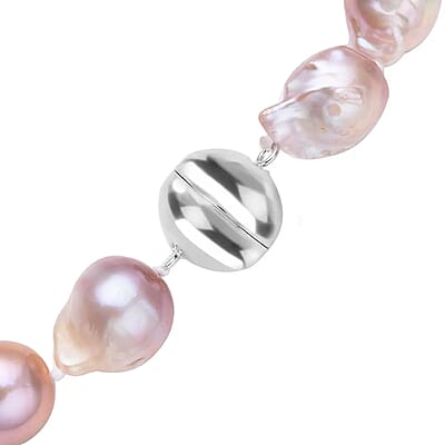 Multi Color Freshwater Pearl Necklace, Fancy Shape Pearl Necklace, 20 Inch Necklace, Rhodium Over Sterling Silver Necklace