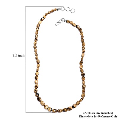 Schalenblende Oval Shape Beaded Necklace 18 Inches in Platinum Over Sterling Silver 110.00 ctw