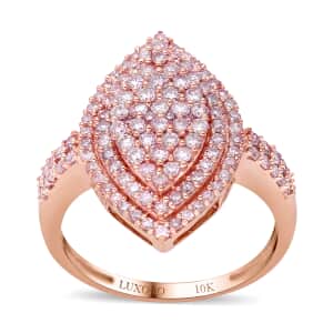 Luxoro SGL Certified 10K Rose Gold Natural Pink Diamond I3 Marquise Shape Elongated Ring (Size 9.0) 4 Grams 1.00 ctw