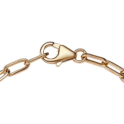 Premium Mozambique Ruby and Moissanite Paper Clip Chain Bracelet in Vermeil Yellow Gold Over Sterling Silver (7.25 In) 2.10 ctw