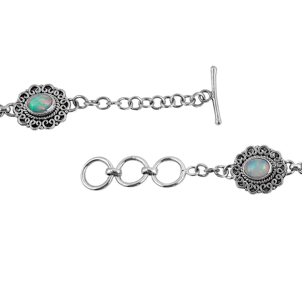 Bali Legacy Premium Ethiopian Welo Opal Bracelet in Sterling Silver (7.50 In) 8.00 ctw image number 3