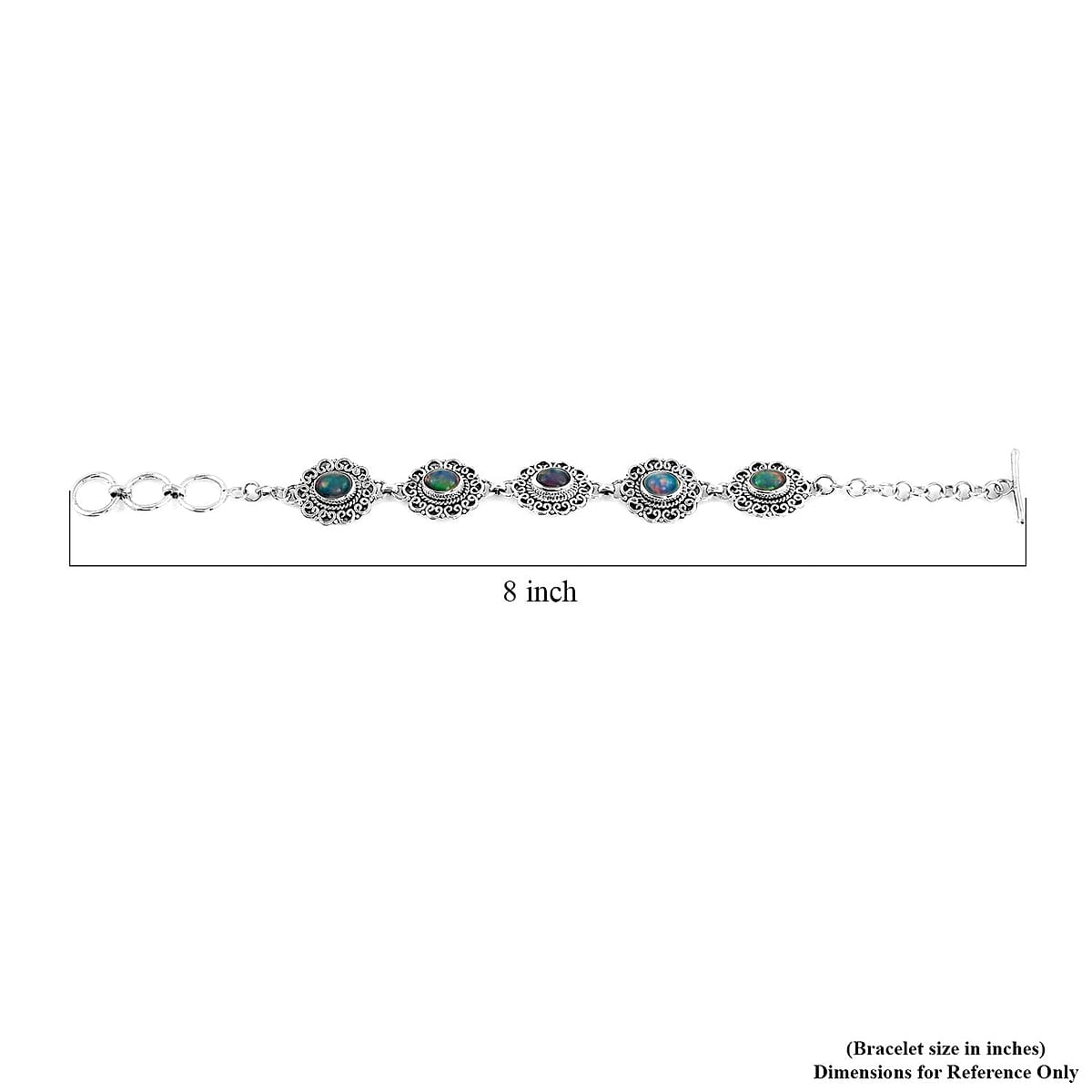 Bali Legacy Premium Ethiopian Welo Opal Bracelet in Sterling Silver (7.50 In) 8.00 ctw image number 4