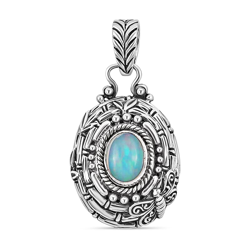 Bali Legacy Premium Ethiopian Welo Opal Pendant in Sterling Silver 1.25 ctw