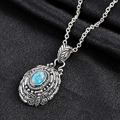 Bali Legacy Premium Ethiopian Welo Opal Pendant in Sterling Silver 1.25 ctw