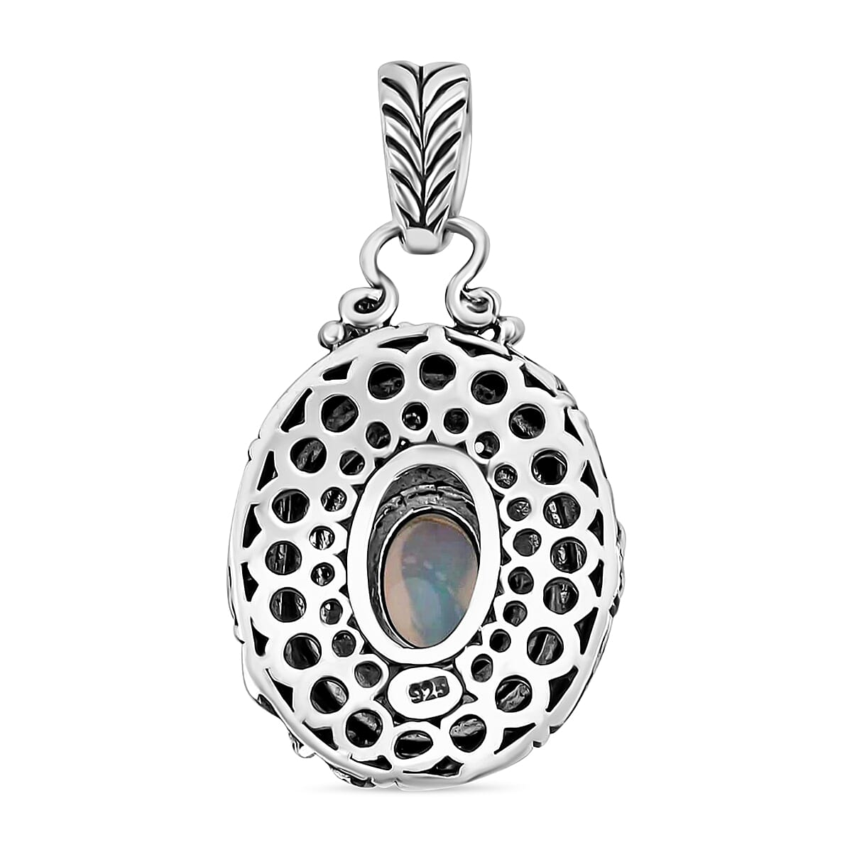 Bali Legacy Premium Ethiopian Welo Opal Pendant in Sterling Silver 1.25 ctw