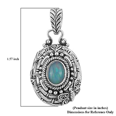 Bali Legacy Premium Ethiopian Welo Opal Pendant in Sterling Silver 1.25 ctw