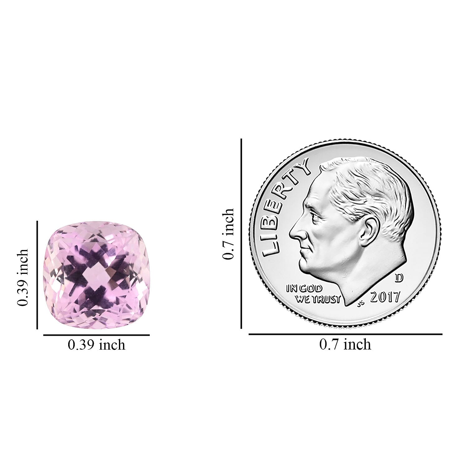 AAAA Martha Rocha Kunzite (Cush 10x10 mm) 5.00 ctw